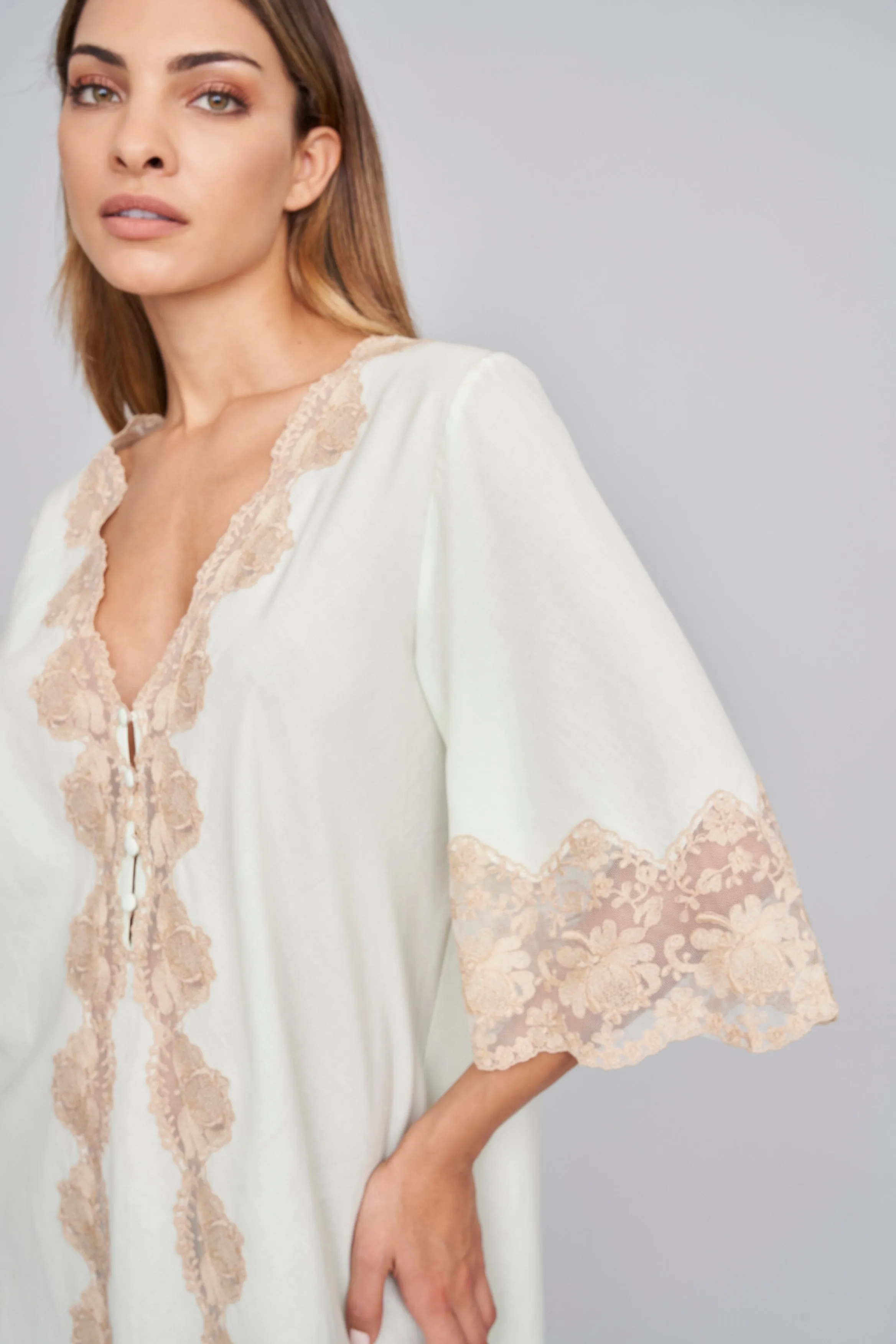 Spring Green - Mussola Cotton Nightgown