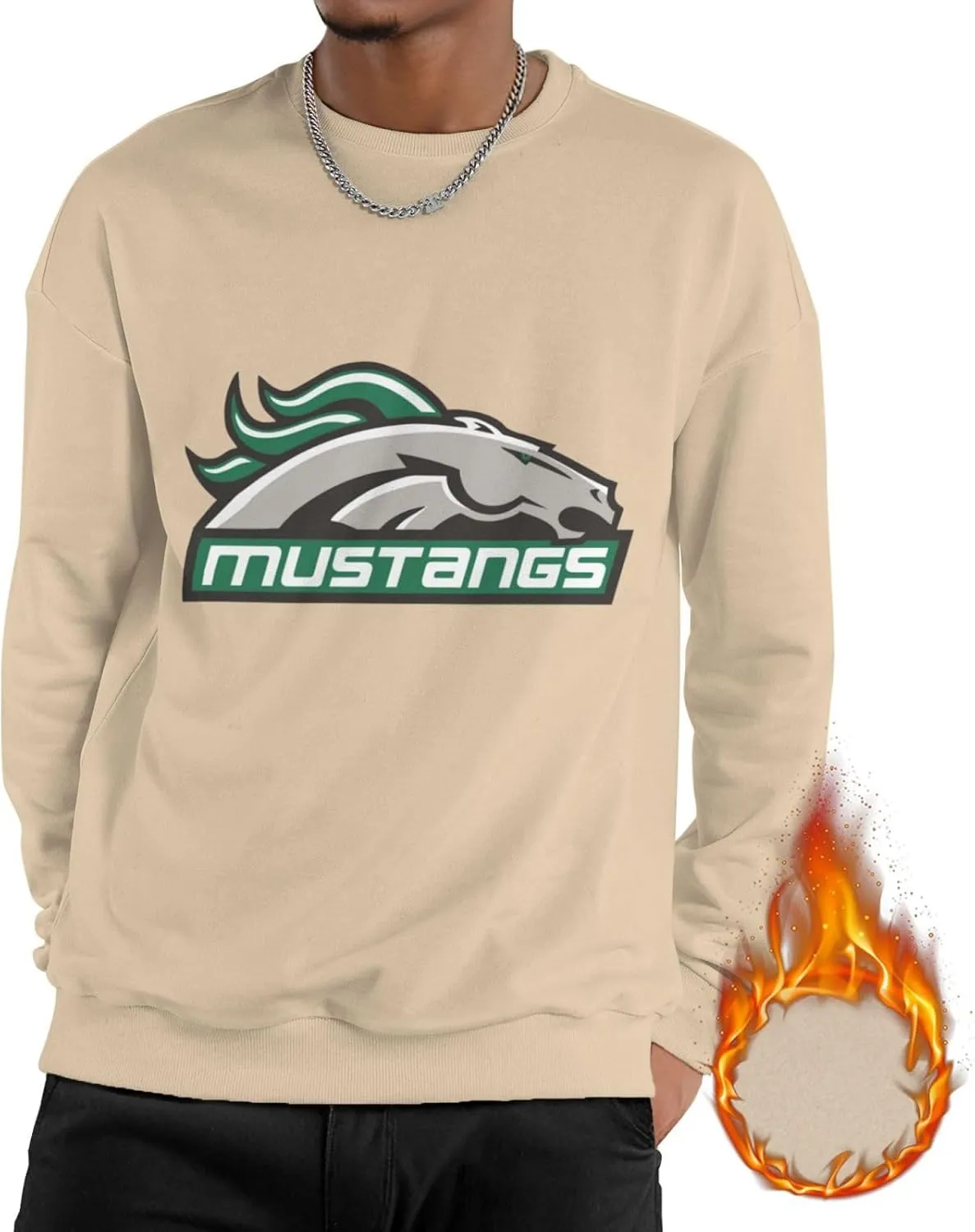 Stevenson University Logo Men'S Fleece Crew-Neck Hoodie Long Sleeve Fleece Sweatshirt-