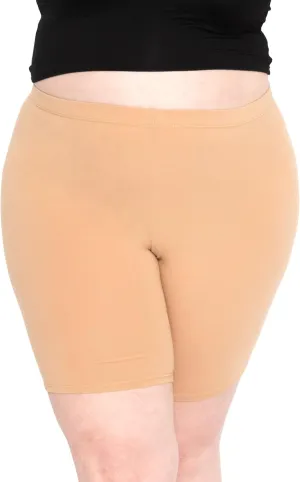 STRETCH IS COMFORT Women's Plus Size Cotton Biker Shorts | Cotton | X-Large - 7X