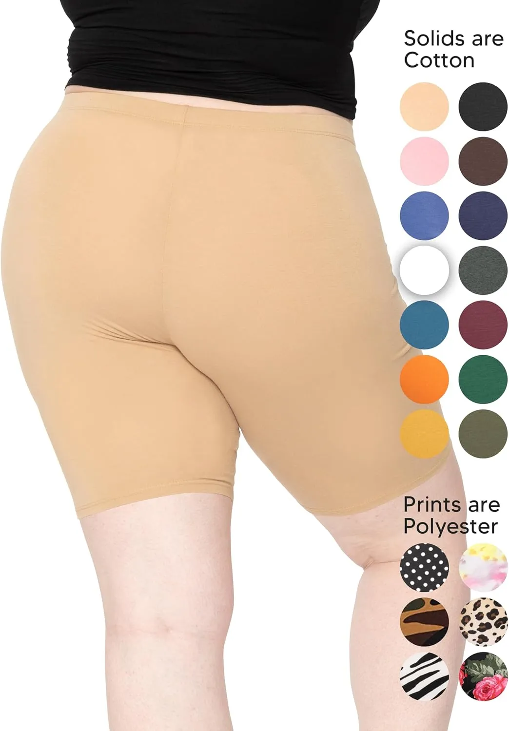 STRETCH IS COMFORT Women's Plus Size Cotton Biker Shorts | Cotton | X-Large - 7X