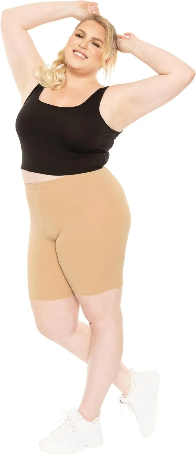 STRETCH IS COMFORT Women's Plus Size Cotton Biker Shorts | Cotton | X-Large - 7X