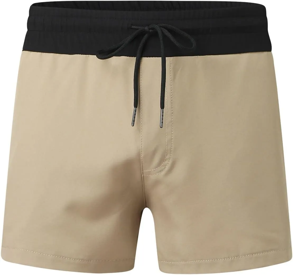 Stretch Slim Fit Workout Running Shorts for Men Solid Quick Dry Breathable Lightweight Active 5'' Shorts with Pocket