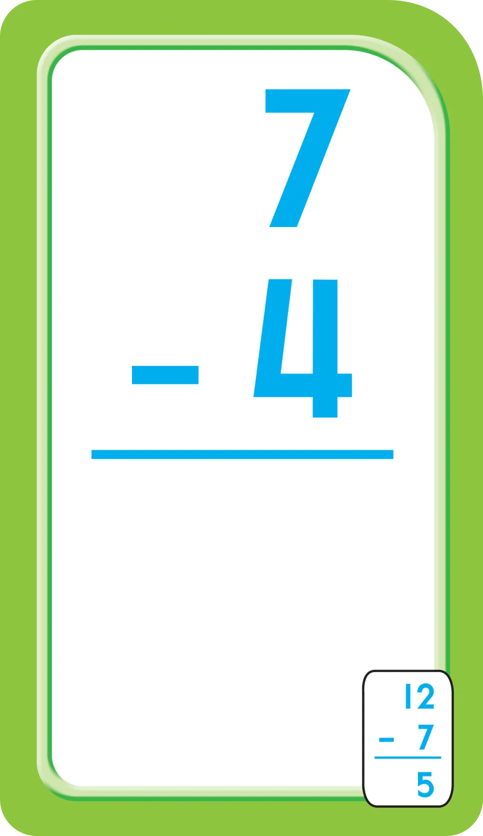 Subtraction 0-12 Flash Cards