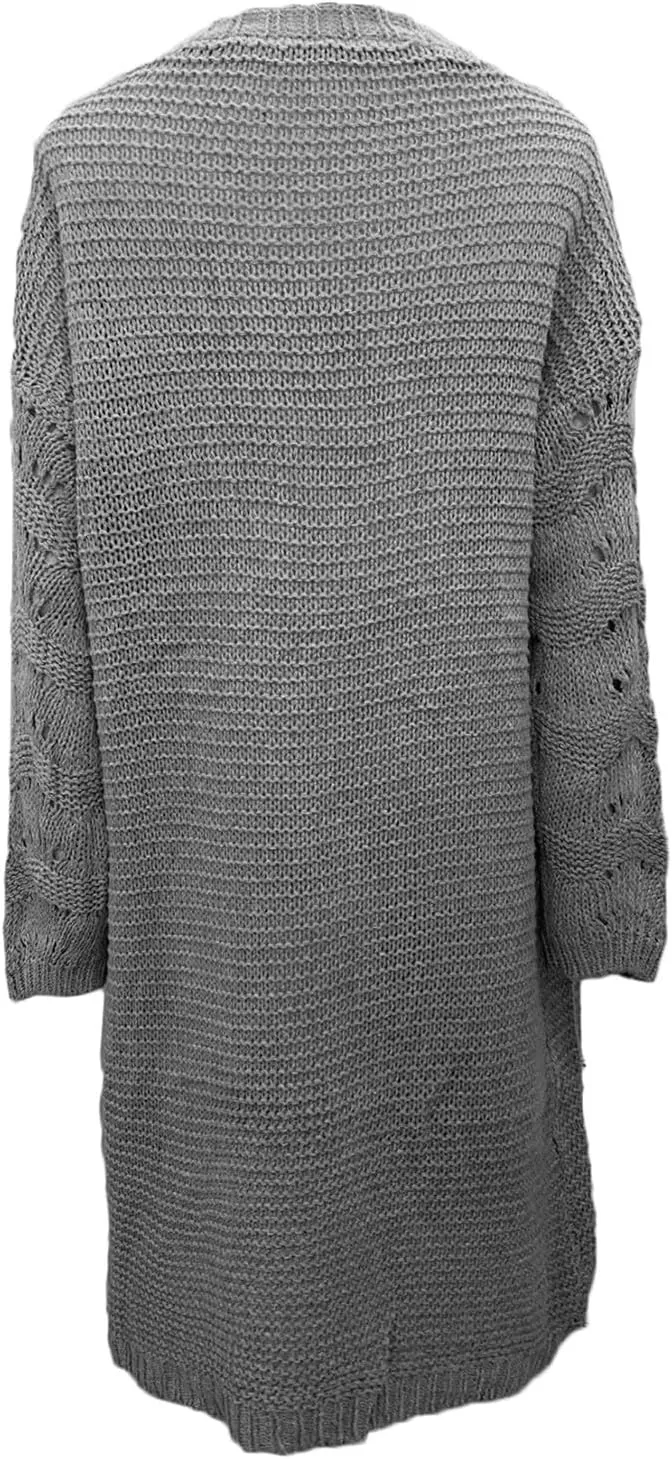 Sweater Cardigan for Women 2025 Fall Open Front Cardigan Chunky Knit Sweater Soft Knit Cardigan Sweater with Pockets