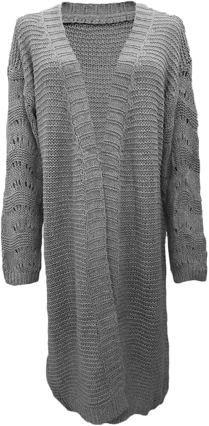Sweater Cardigan for Women 2025 Fall Open Front Cardigan Chunky Knit Sweater Soft Knit Cardigan Sweater with Pockets
