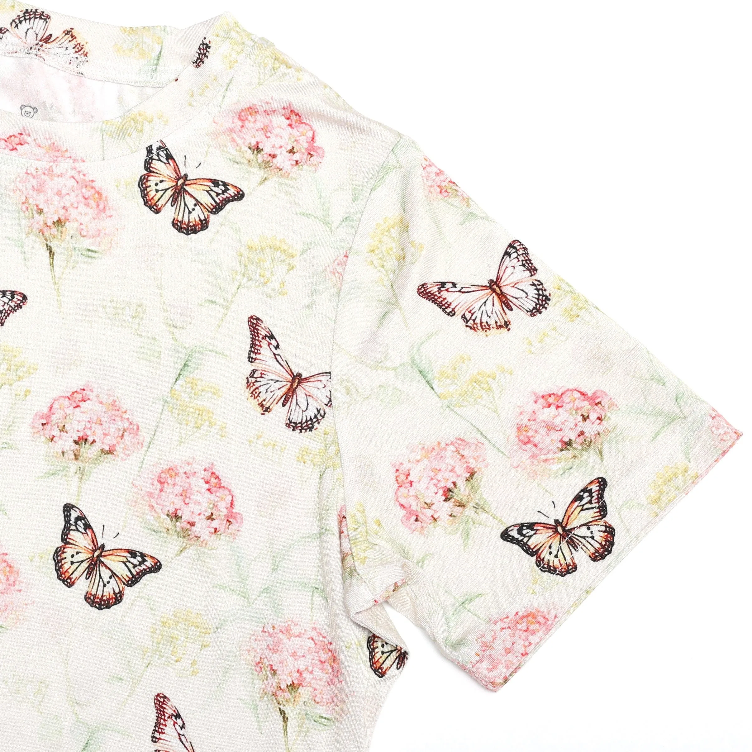 Sweet Summer Butterfly Gardens - Women's Printed Bamboo Short Sleeve Top