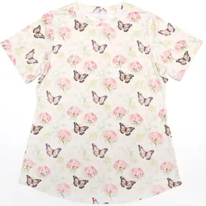 Sweet Summer Butterfly Gardens - Women's Printed Bamboo Short Sleeve Top