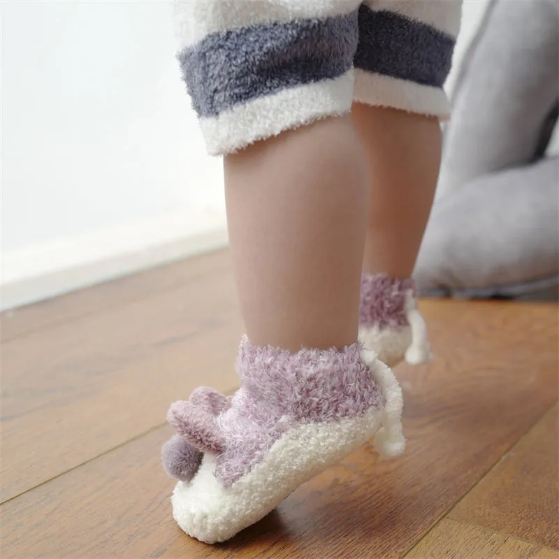 Sweetnana Cozy Ankle Crew Socks for Kids & Toddlers, Super Soft Non-Slip Thickened Socks, Perfect for Winter Stockings and Everyday Comfort