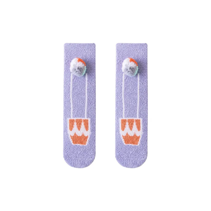 Sweetnana Cozy Cartoon Pattern Crew Socks for Women, Thickened Fuzzy Winter Stockings, Cute Tube Socks, Super Soft and Warm Women’s Cozy Socks for All-Day Comfort