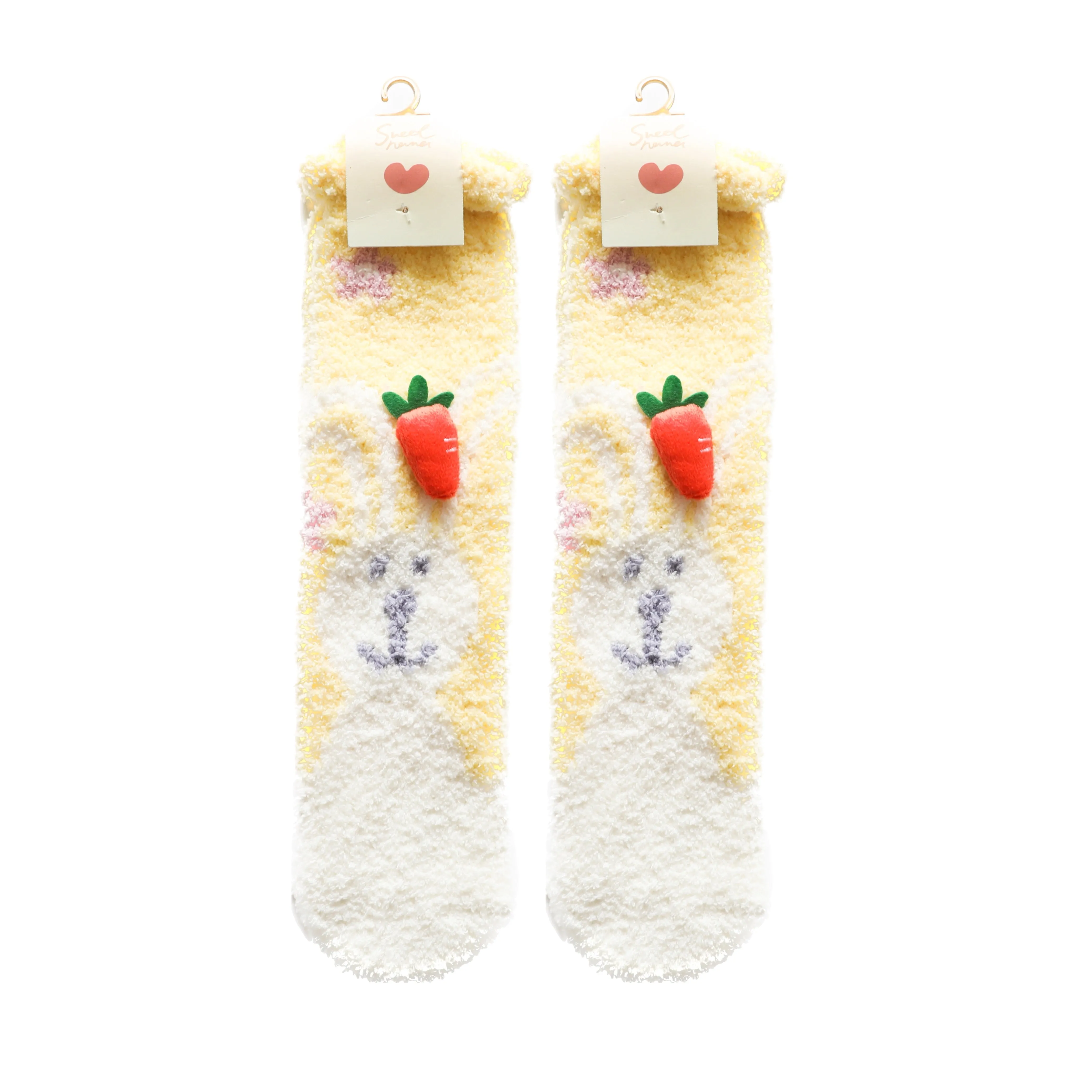 Sweetnana Cozy Tube Crew Socks for Women & Kids, Cute Cartoon Jacquard Fuzzy Socks, Thickened Non-Slip Design, Perfect for Winter Stockings