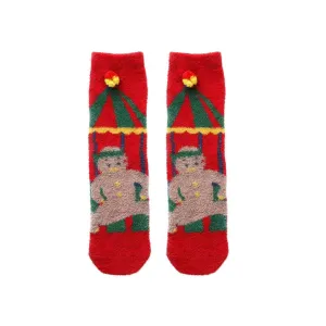 Sweetnana Cozy Tube Crew Socks for Women & Kids, Perfect Christmas Gift, Thickened Fuzzy Winter Stockings for Holiday Warmth and Comfort