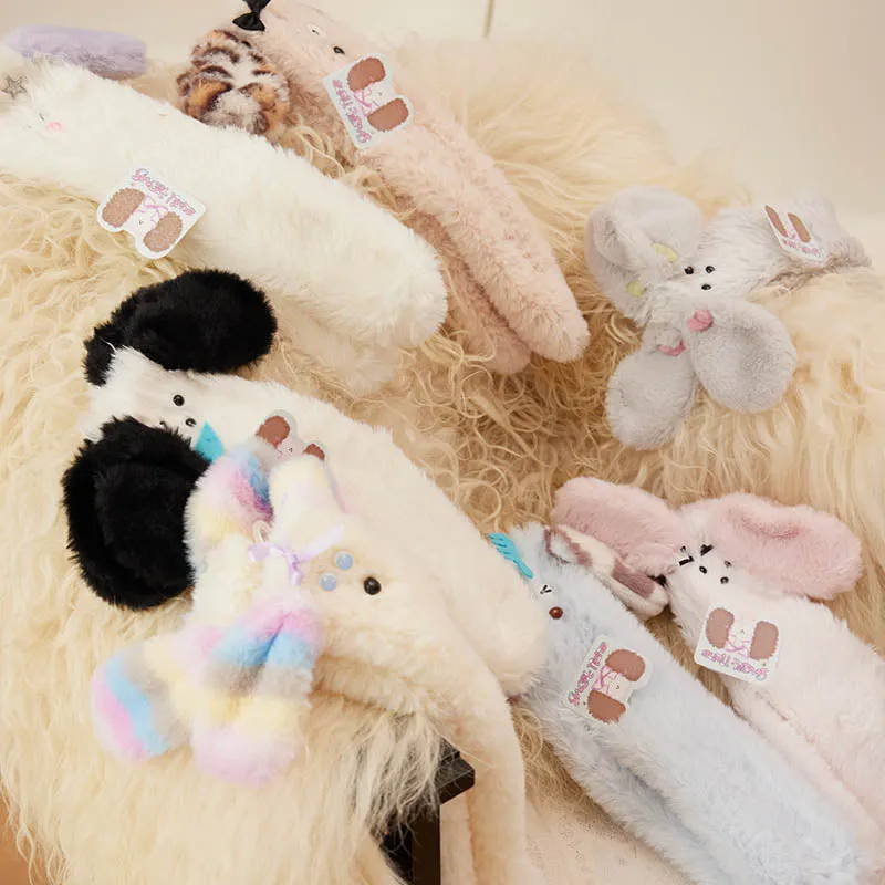 Sweetnana Cozy Women & Kids Tube Socks, Cute 3D Ears Series, Winter Soft Thickened Warm Socks, Non-Slip for Lounge Wear, Funny Animal Design Slipper Socks.