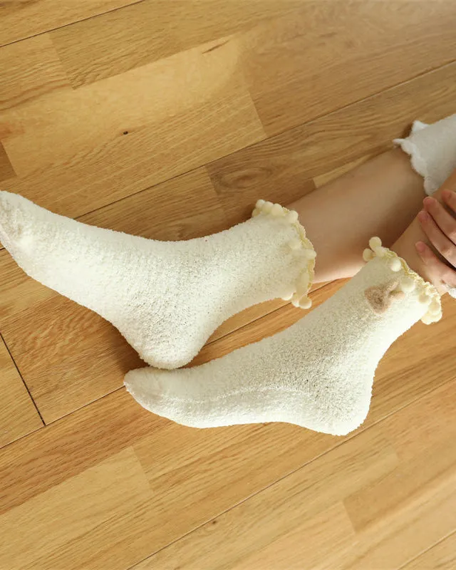 Sweetnana Cute and Cozy Women’s Crew Socks, Perfect for Winter, Non-Slip and Fuzzy for Extra Comfort