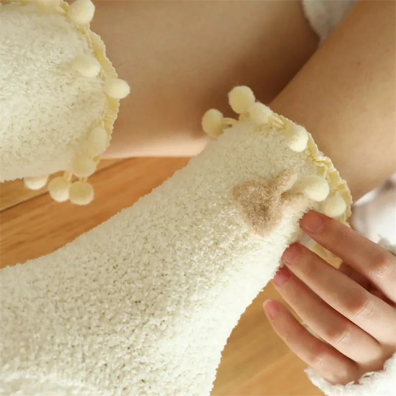 Sweetnana Cute and Cozy Women’s Crew Socks, Perfect for Winter, Non-Slip and Fuzzy for Extra Comfort