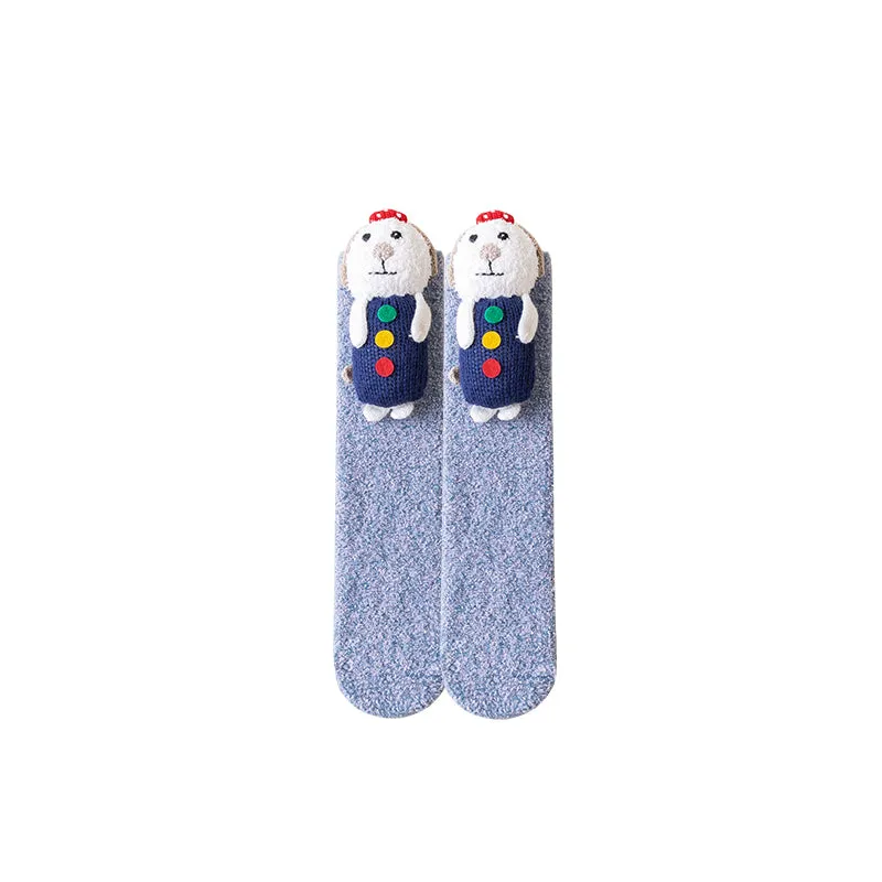 Sweetnana Super Soft Cozy Crew Socks, Anti-Slip Fuzzy Socks, Warm Winter Stockings, Cute Lounge Wear for Women – 3-Pair Pack