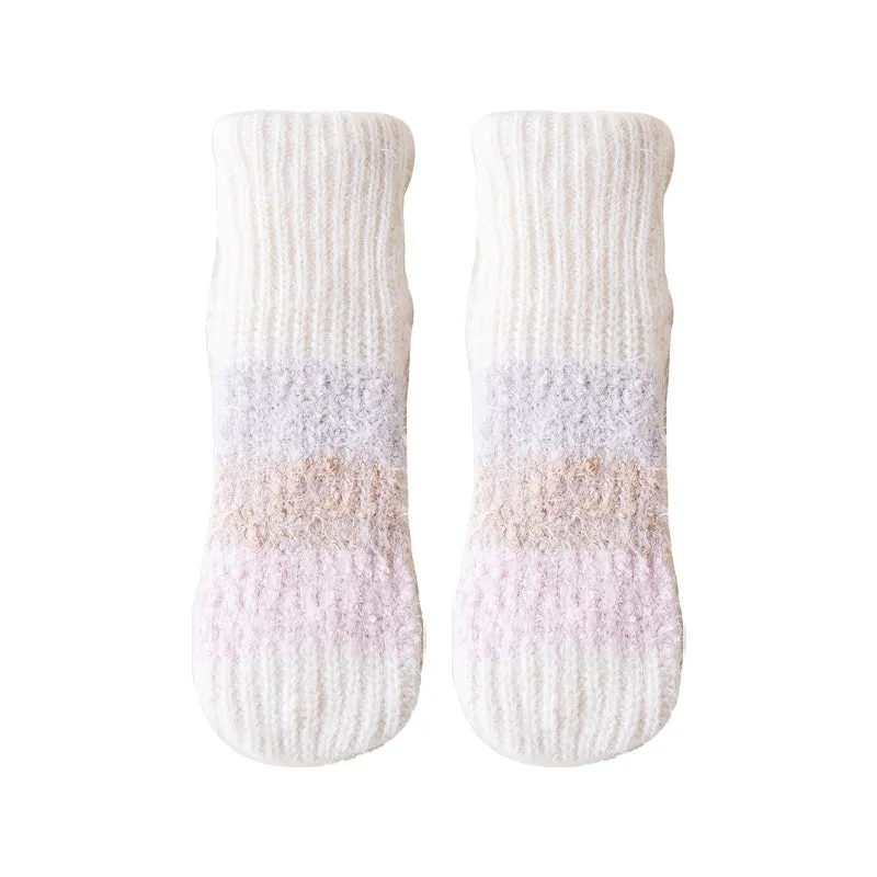 Sweetnana Women's Cozy Ankle Socks, Thickened Fuzzy Non-Slip Slipper Socks for Winter, Super Soft and Cute Lounge Wear Socks for Maximum Comfort