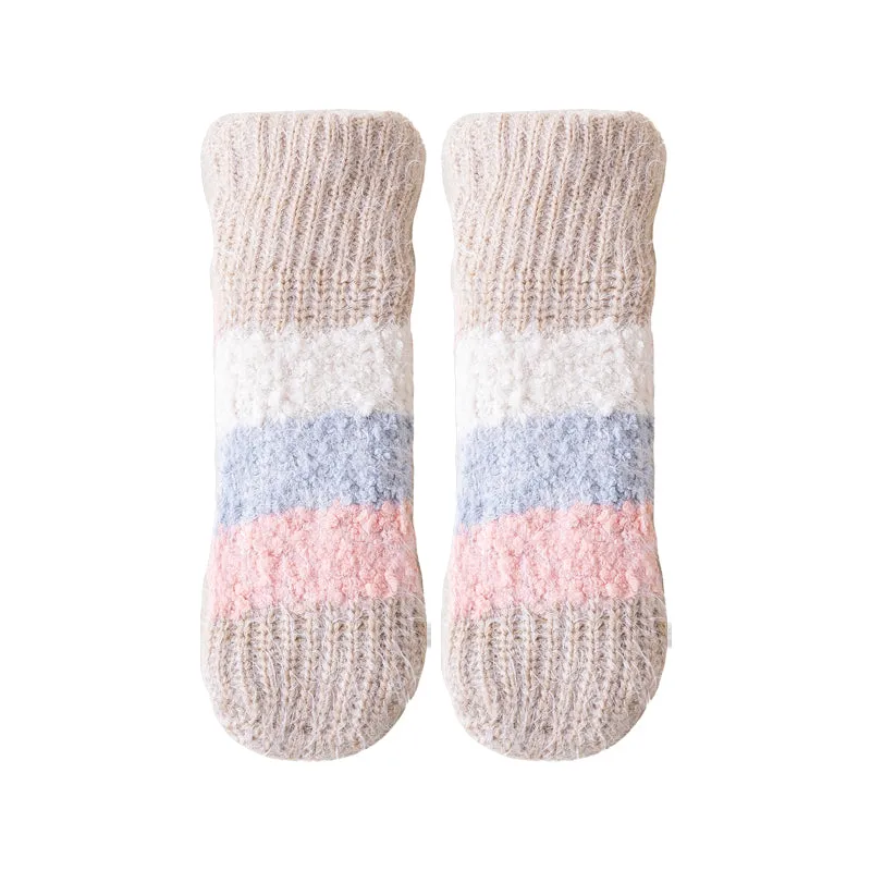 Sweetnana Women's Cozy Ankle Socks, Thickened Fuzzy Non-Slip Slipper Socks for Winter, Super Soft and Cute Lounge Wear Socks for Maximum Comfort