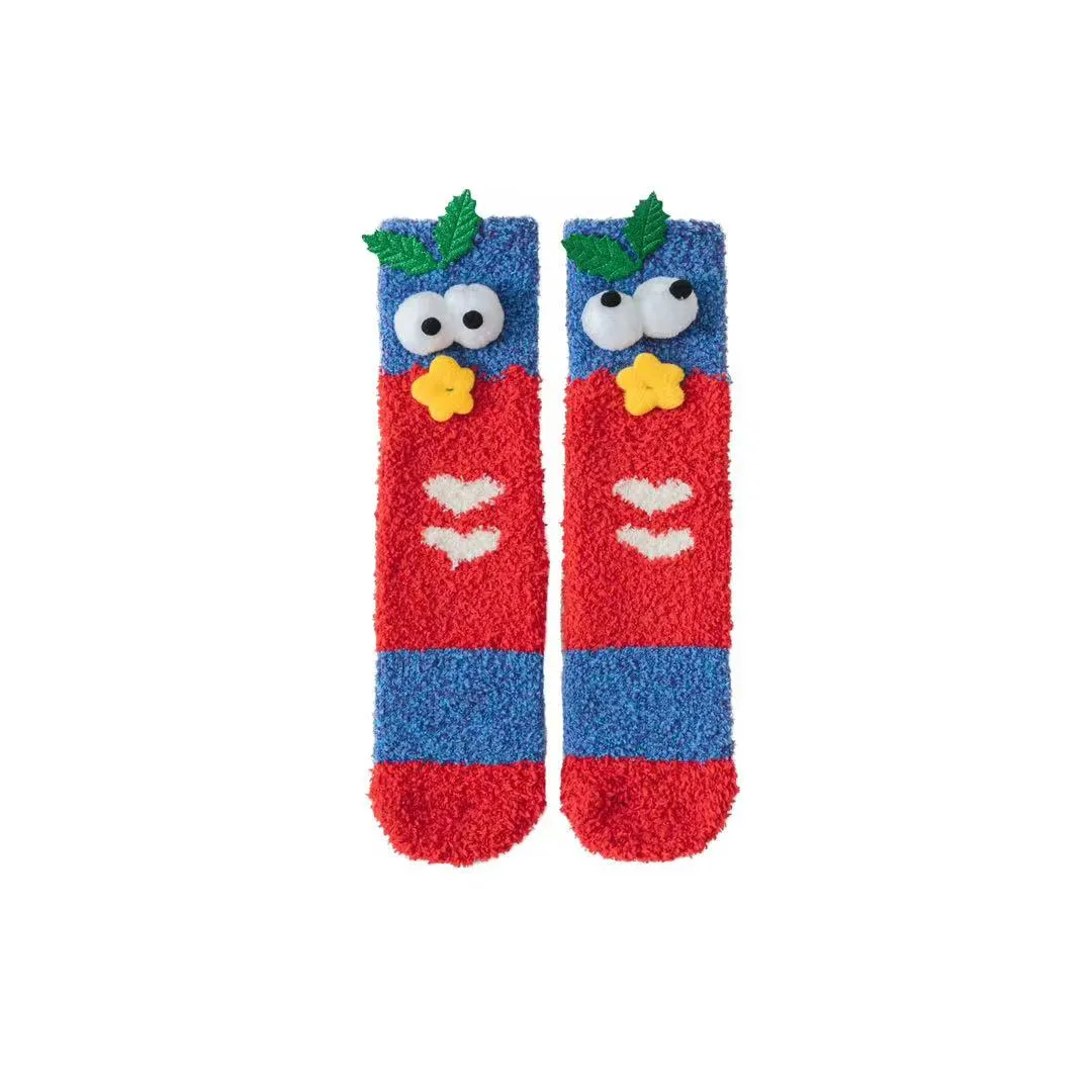 Sweetnana Women’s Cozy Christmas Tube Crew Socks, Super Soft Fuzzy Winter Stockings, Thickened Non-Slip Slipper Socks, Perfect for Holiday Comfort