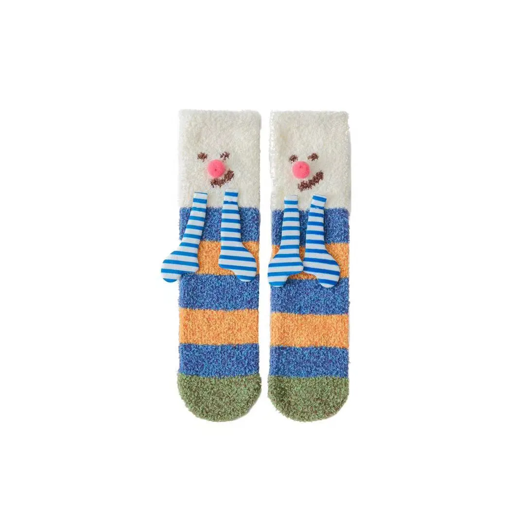 Sweetnana Women’s Cozy Christmas Tube Crew Socks, Super Soft Fuzzy Winter Stockings, Thickened Non-Slip Slipper Socks, Perfect for Holiday Comfort