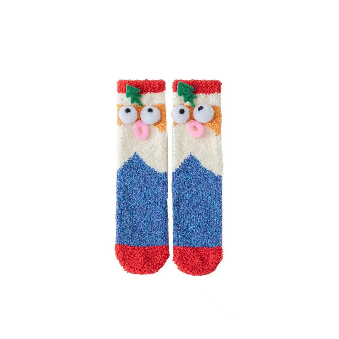 Sweetnana Women’s Cozy Christmas Tube Crew Socks, Super Soft Fuzzy Winter Stockings, Thickened Non-Slip Slipper Socks, Perfect for Holiday Comfort
