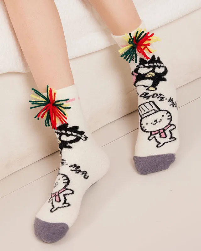 Sweetnana Women's Cozy Crew Socks - Sanrio Cute Cartoon Characters Lovely Socks, Winter Socks Warm and Soft Socks.