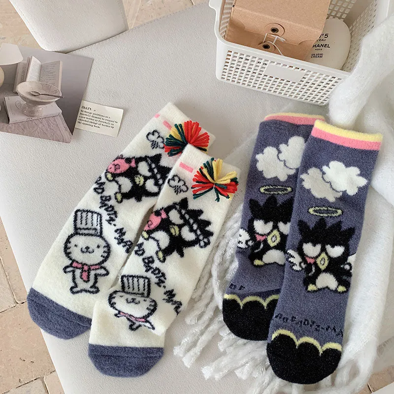 Sweetnana Women's Cozy Crew Socks - Sanrio Cute Cartoon Characters Lovely Socks, Winter Socks Warm and Soft Socks.