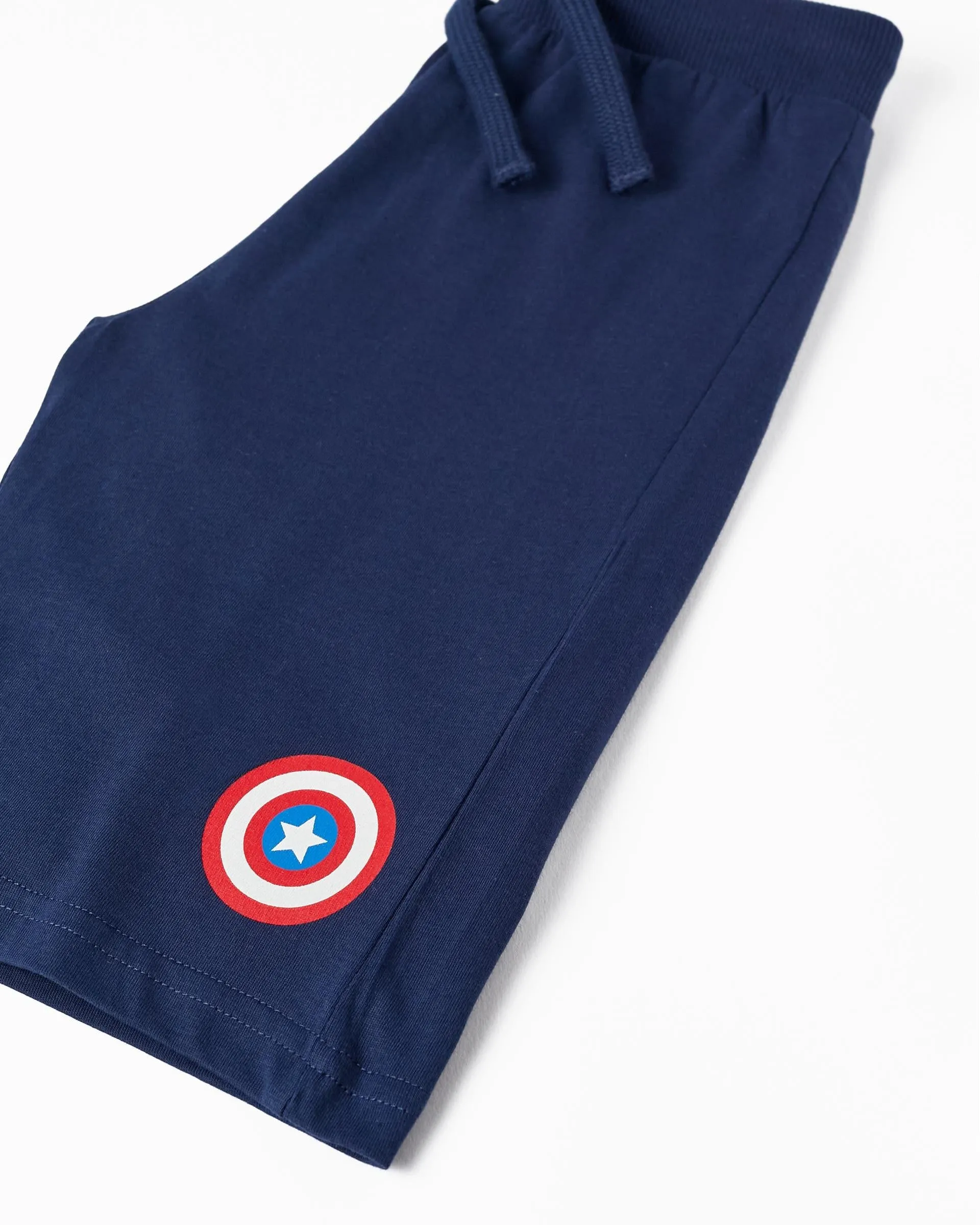T-Shirt   Shorts for Boys 'Captain America', White/Blue
