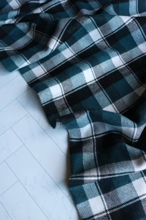 Teal Plaid | Seawool Heavy Flannel | Robert Kaufman