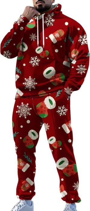 Tech Suit Fashionable Loose and Trendy 3D Printed Long Sleeved Pants Set Casual Athletic Jogging Suits Sweat Set