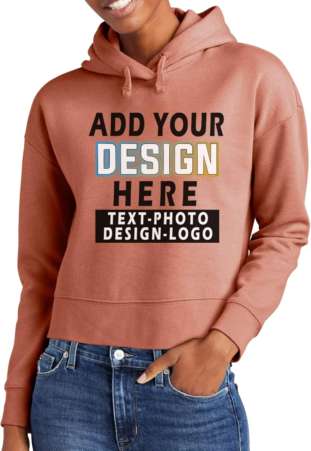 TEEAMORE Custom Fleece Hoodie For Women Personalized Fleece Hoodie Women's Hooded Sweatshirt