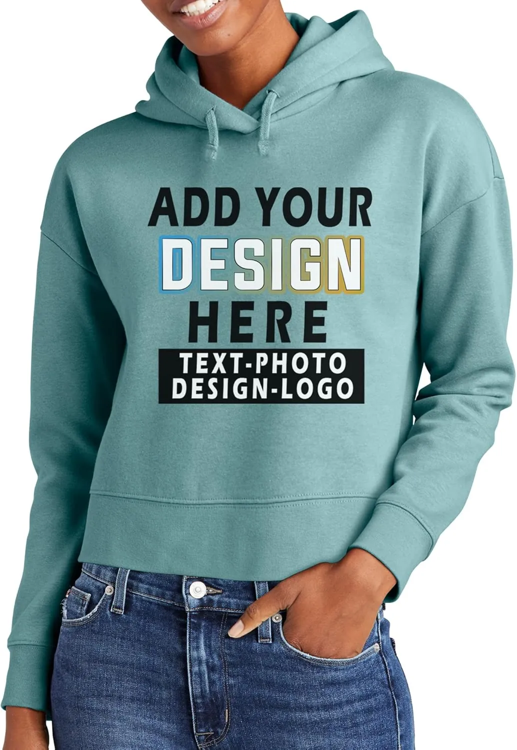 TEEAMORE Custom Fleece Hoodie For Women Personalized Fleece Hoodie Women's Hooded Sweatshirt