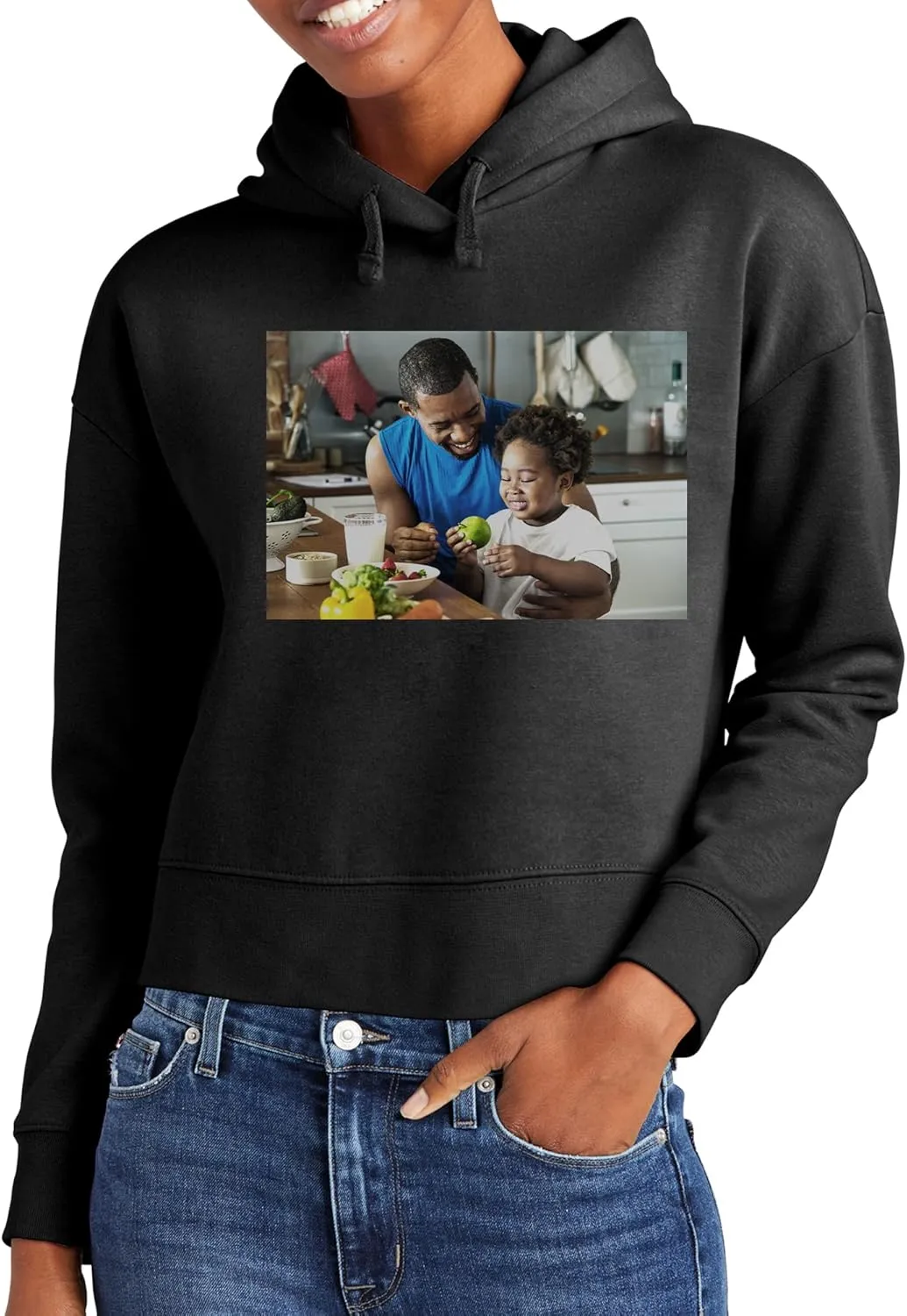 TEEAMORE Custom Fleece Hoodie For Women Personalized Fleece Hoodie Women's Hooded Sweatshirt