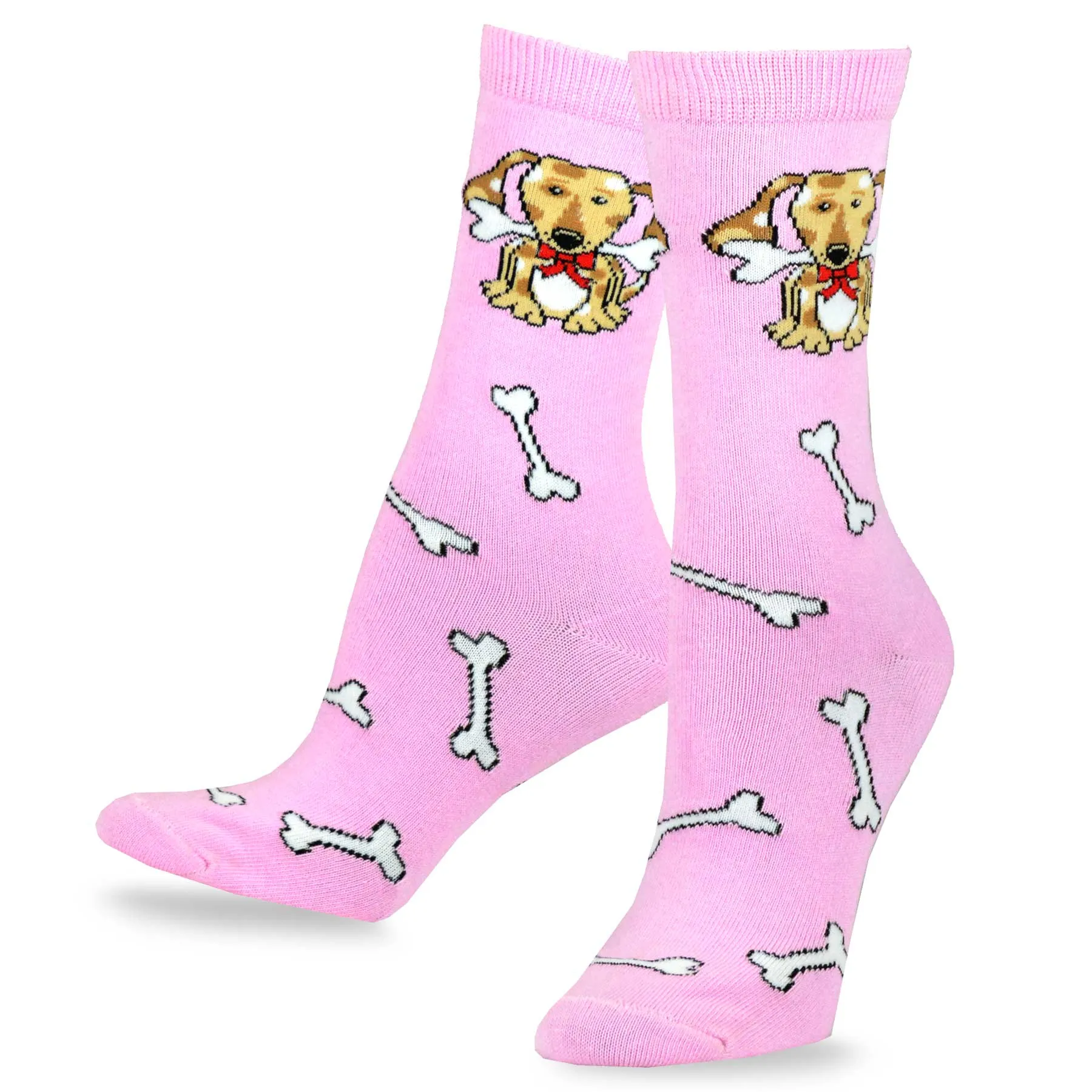 TeeHee Socks Women's Novelty Cotton Crew Spotted Dog 3-Pack (11133)