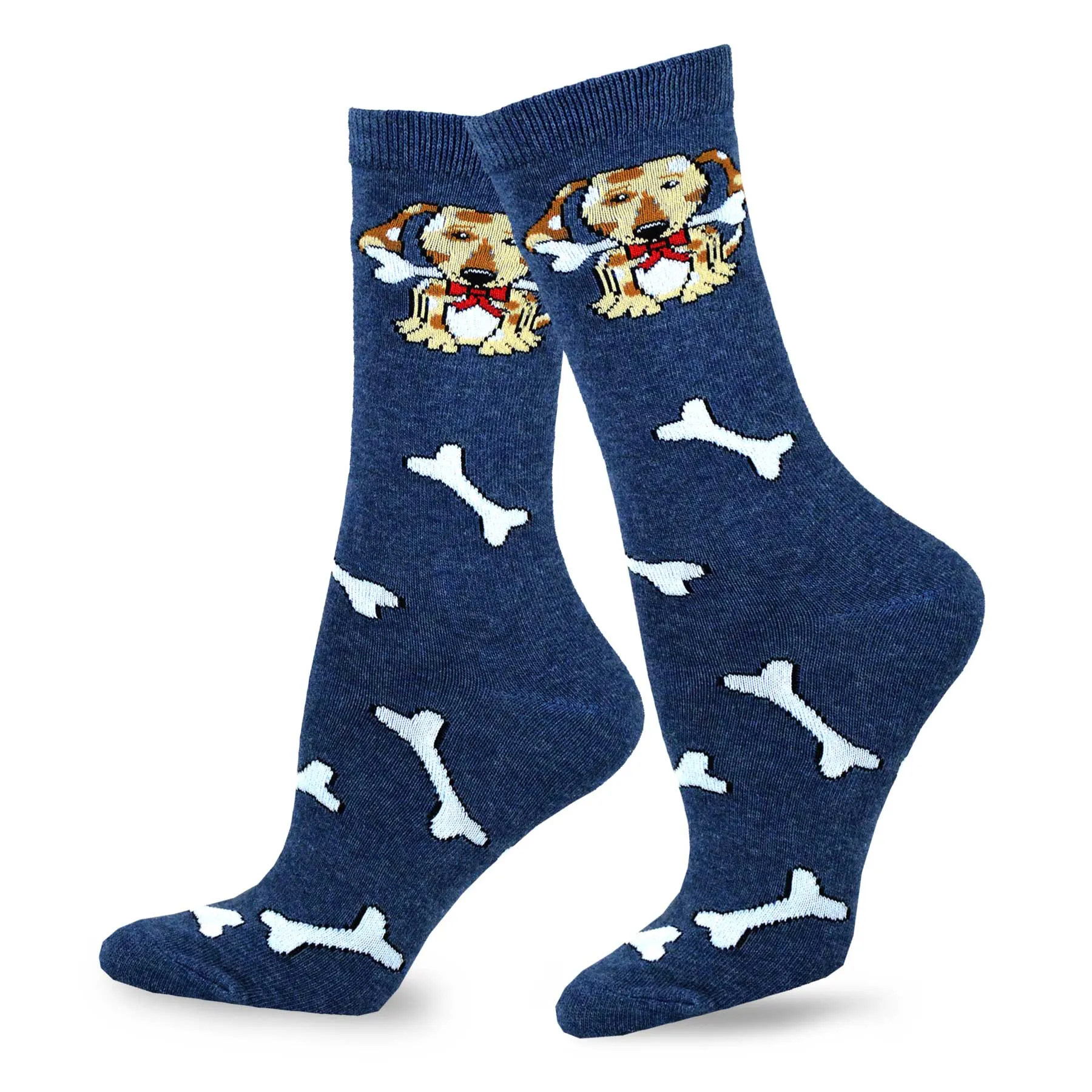TeeHee Socks Women's Novelty Cotton Crew Spotted Dog 3-Pack (11133)