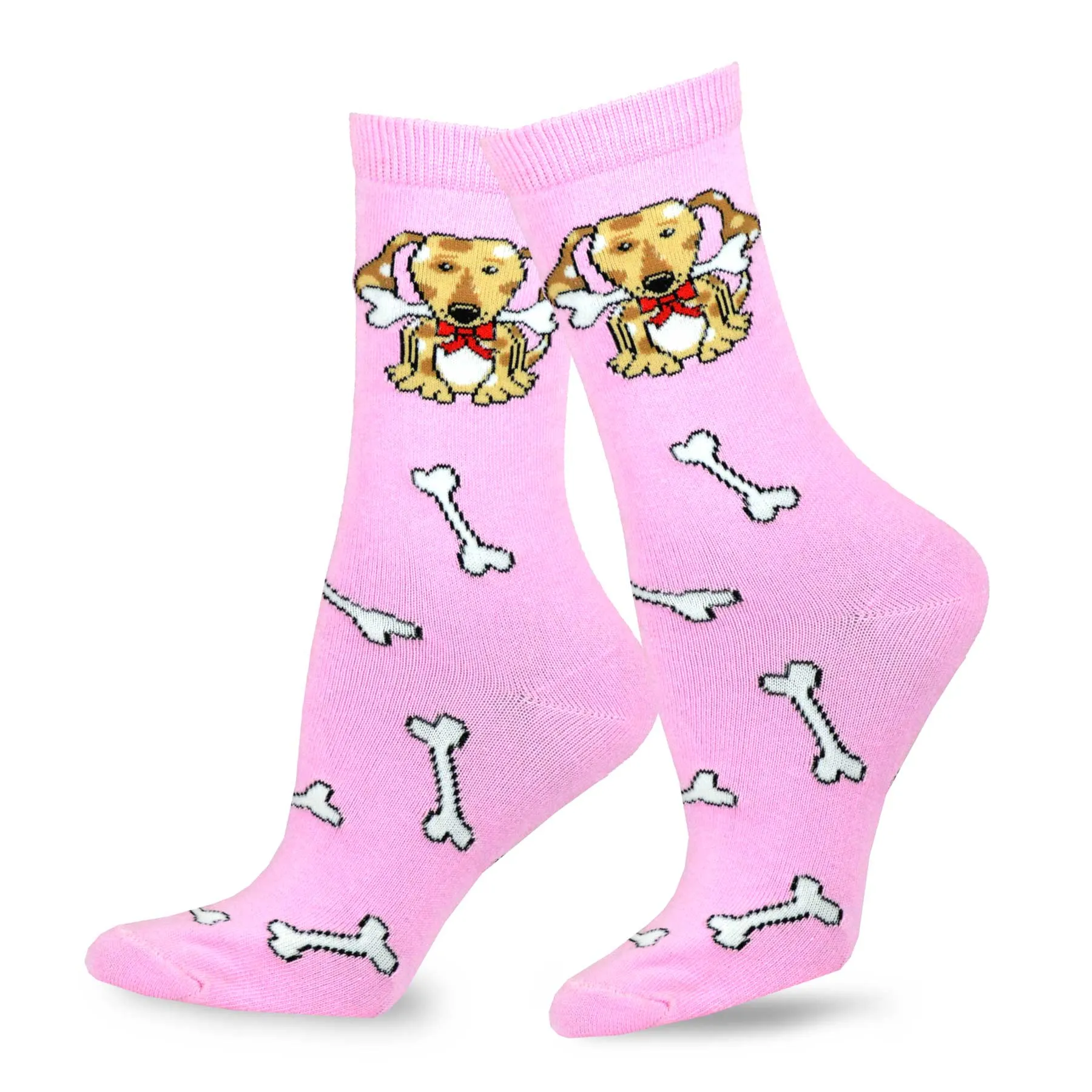 TeeHee Socks Women's Novelty Cotton Crew Spotted Dog 3-Pack (11133)