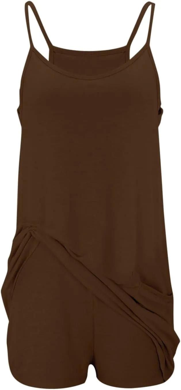 Tennis Dress for Women Built-in Shorts Two Pieces Sets Sleeveless Spaghetti Strap Sundress with Pockets 2025