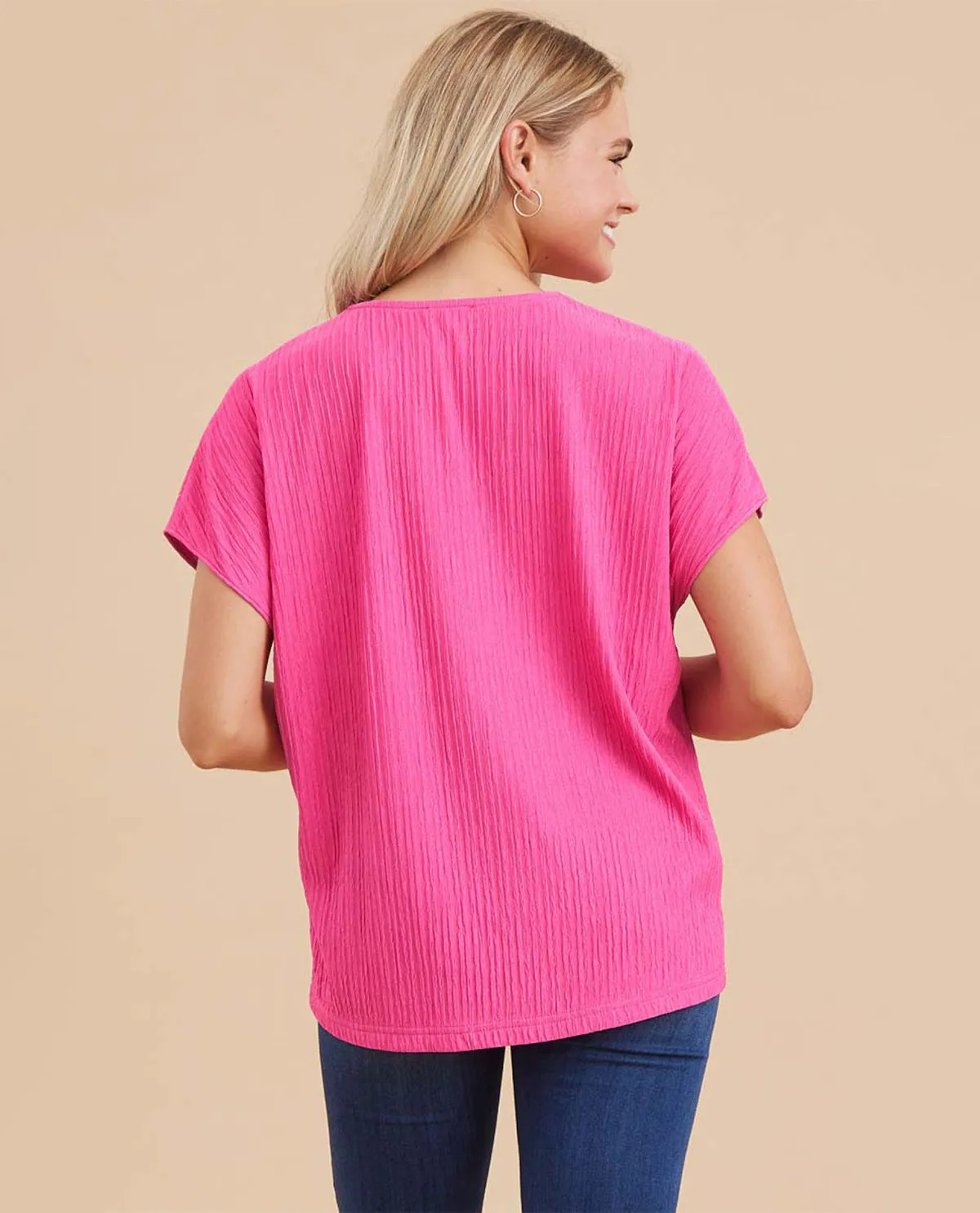 Textured V-Neck Top