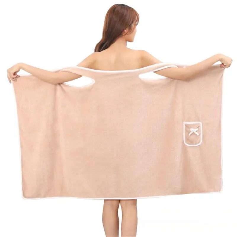 Thickened bath skirt can wear bath towel female adult suspender bath skirt coral fleece soft absorbent household bath skirt