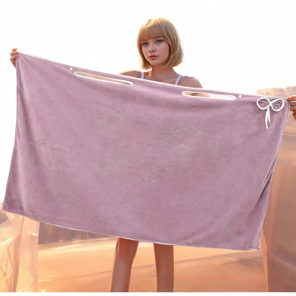 Thickened bath skirt can wear bath towel female adult suspender bath skirt coral fleece soft absorbent household bath skirt