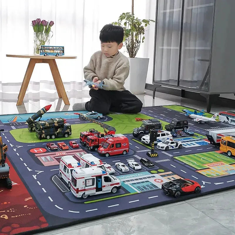 Thickened Cartoon Crawling Carpet for Kids - Drop-Resistant Play Mat for Reading and Parking Area