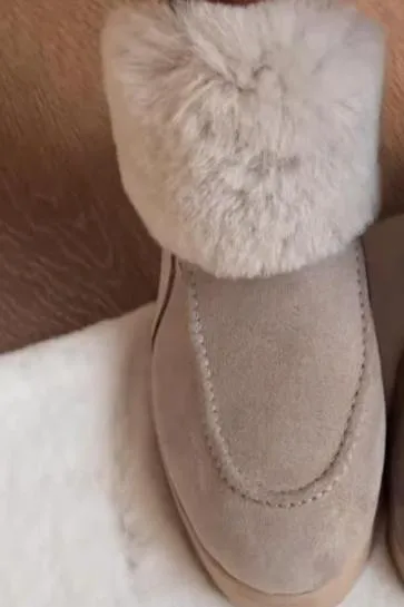 Thickened Warm Casual Frosted Solid Snow Boots