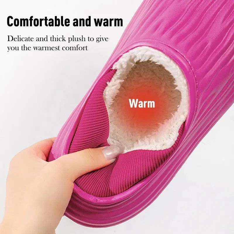 Thickened waterproof warm cotton slippers