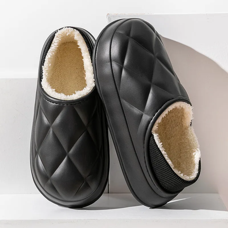 Thickened waterproof warm cotton slippers