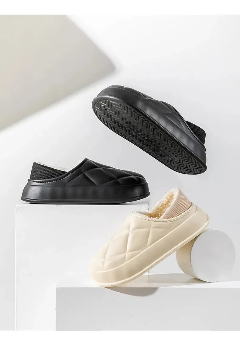 Thickened waterproof warm cotton slippers