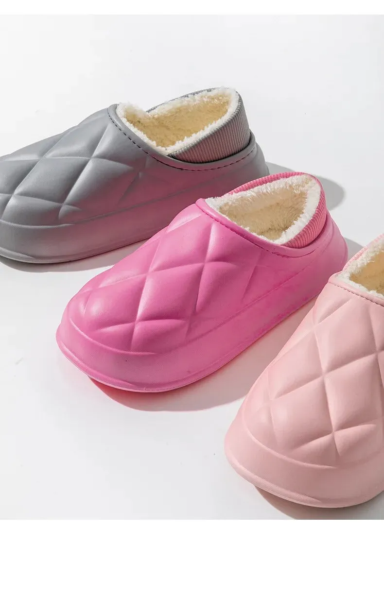 Thickened waterproof warm cotton slippers