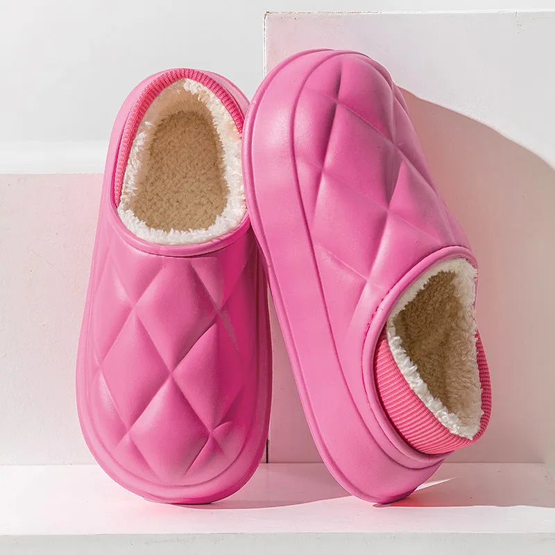 Thickened waterproof warm cotton slippers