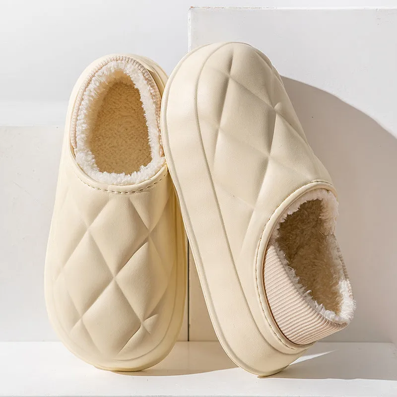 Thickened waterproof warm cotton slippers