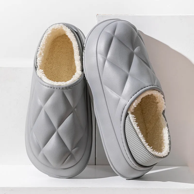 Thickened waterproof warm cotton slippers