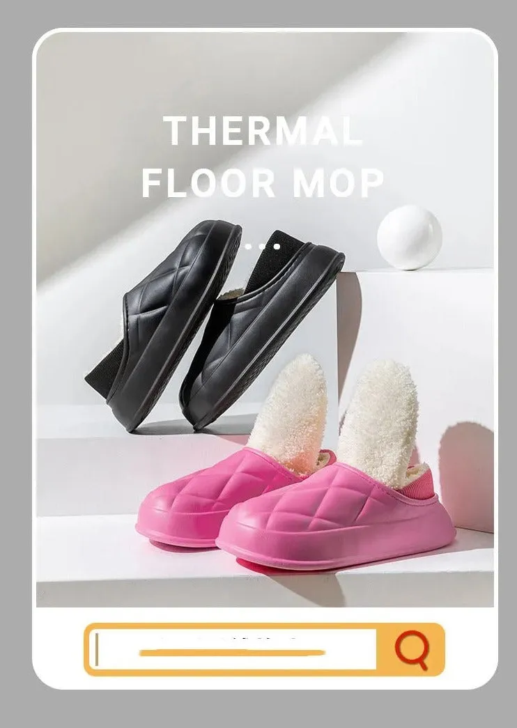 Thickened waterproof warm cotton slippers