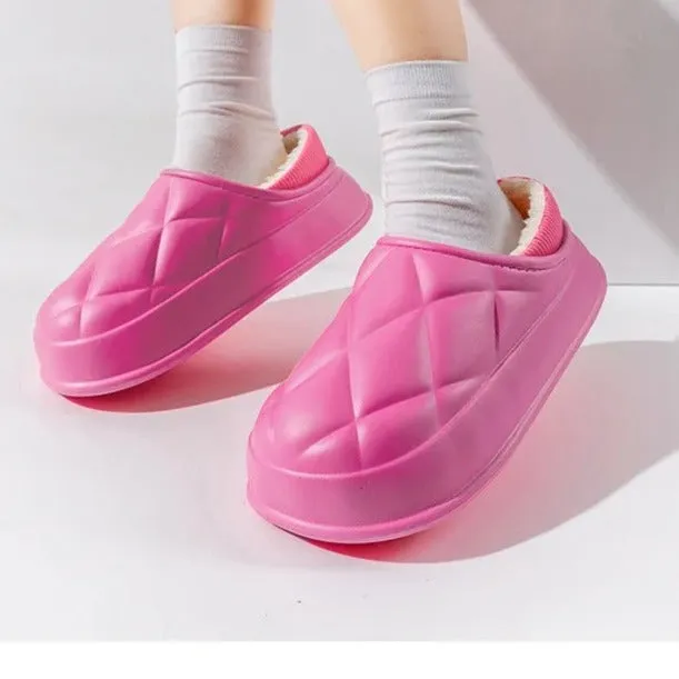 Thickened waterproof warm cotton slippers